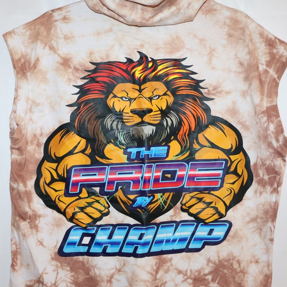 Sleeveless Tie-dye "THE PRIDE BETTER TOGETHER" Graphic Hoodie - Picture 4 of 5